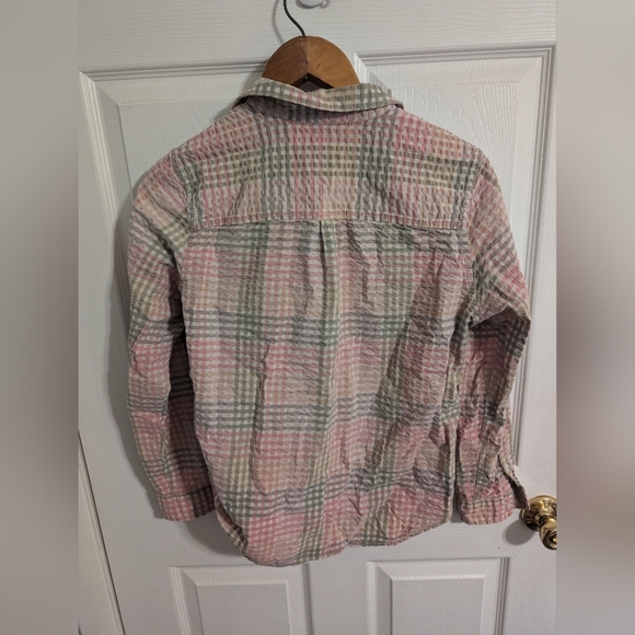 L.L. Bean Womens Top Vacationland Seersucker Long Sleeve Button Down Medium - Picture 2 of 4